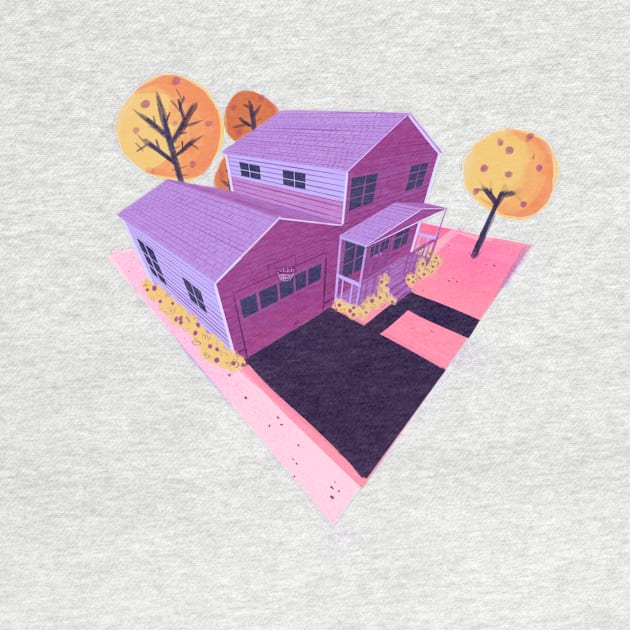 Average Pink House by haleyellenart